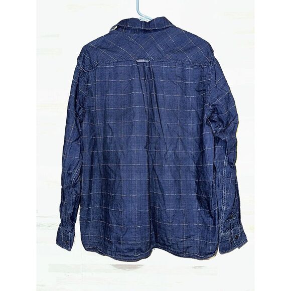 Carbon 2 Cobalt Flannel Shirt Lrg Blue Blanket Striped Lined Long Sleeve #433 - Picture 4 of 4